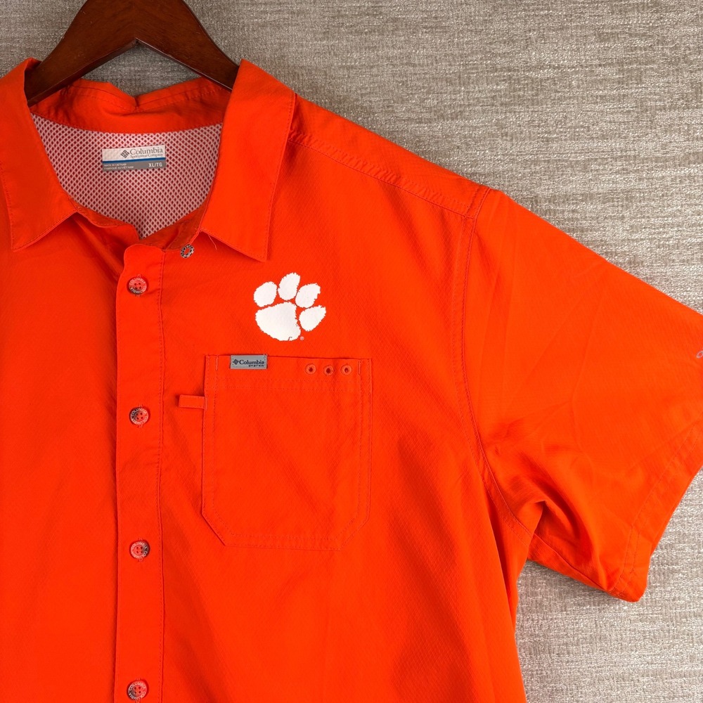 Clemson Columbia PFG Orange Vented Shirt Mens XL NCAA Football Graphic Fishing